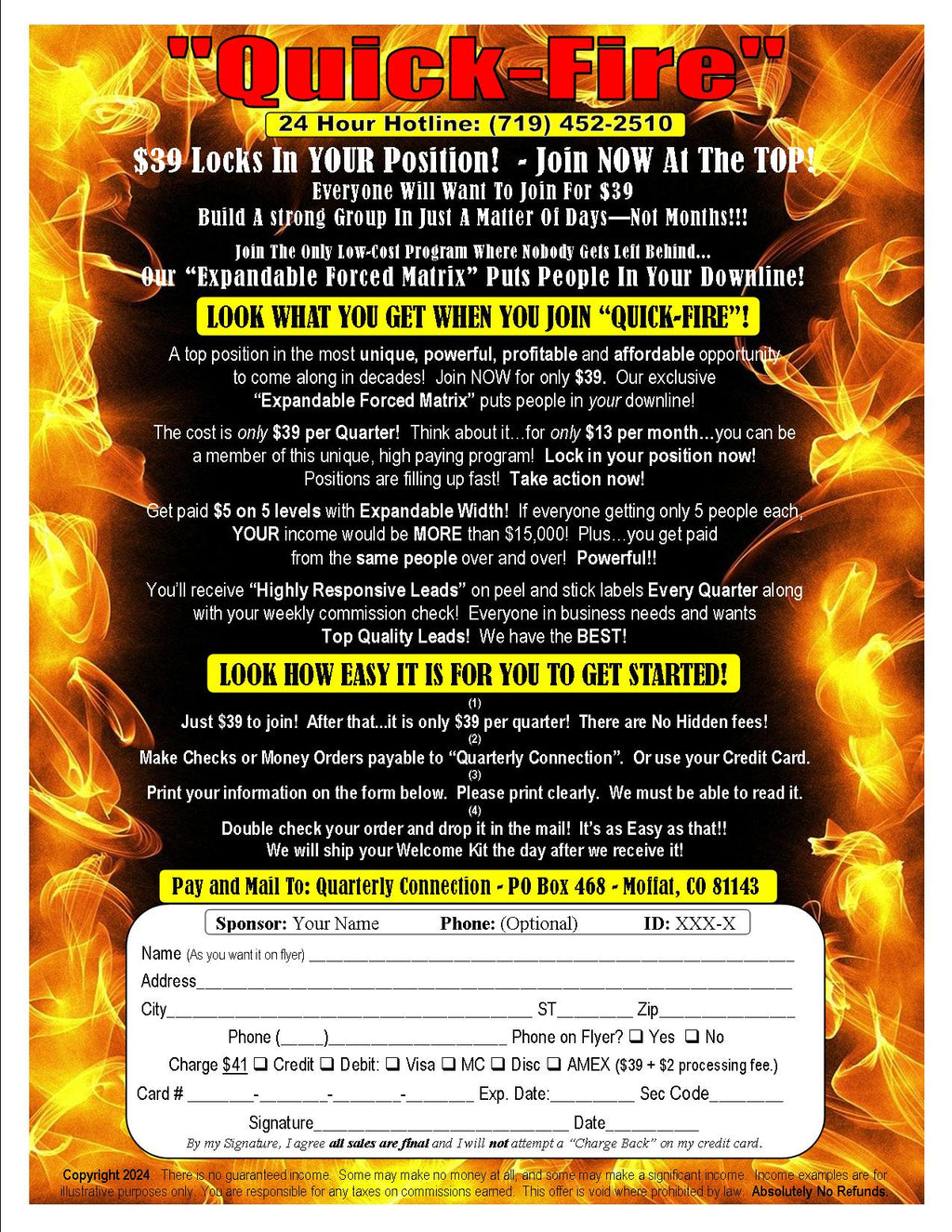 QUICK FIRE FLYERS