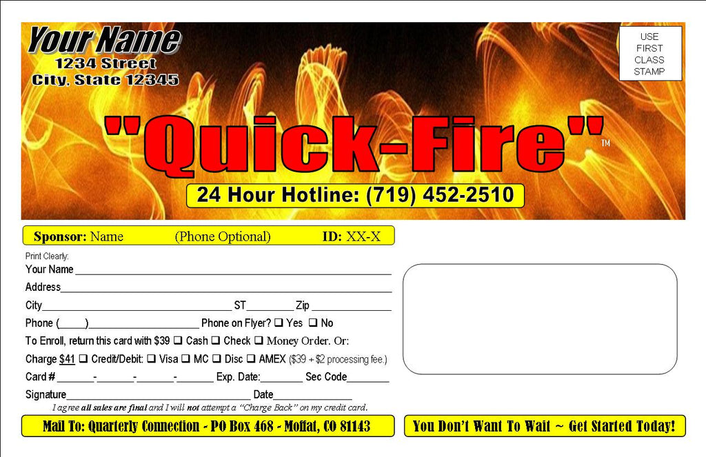 QUICK FIRE JUMBO POSTCARD