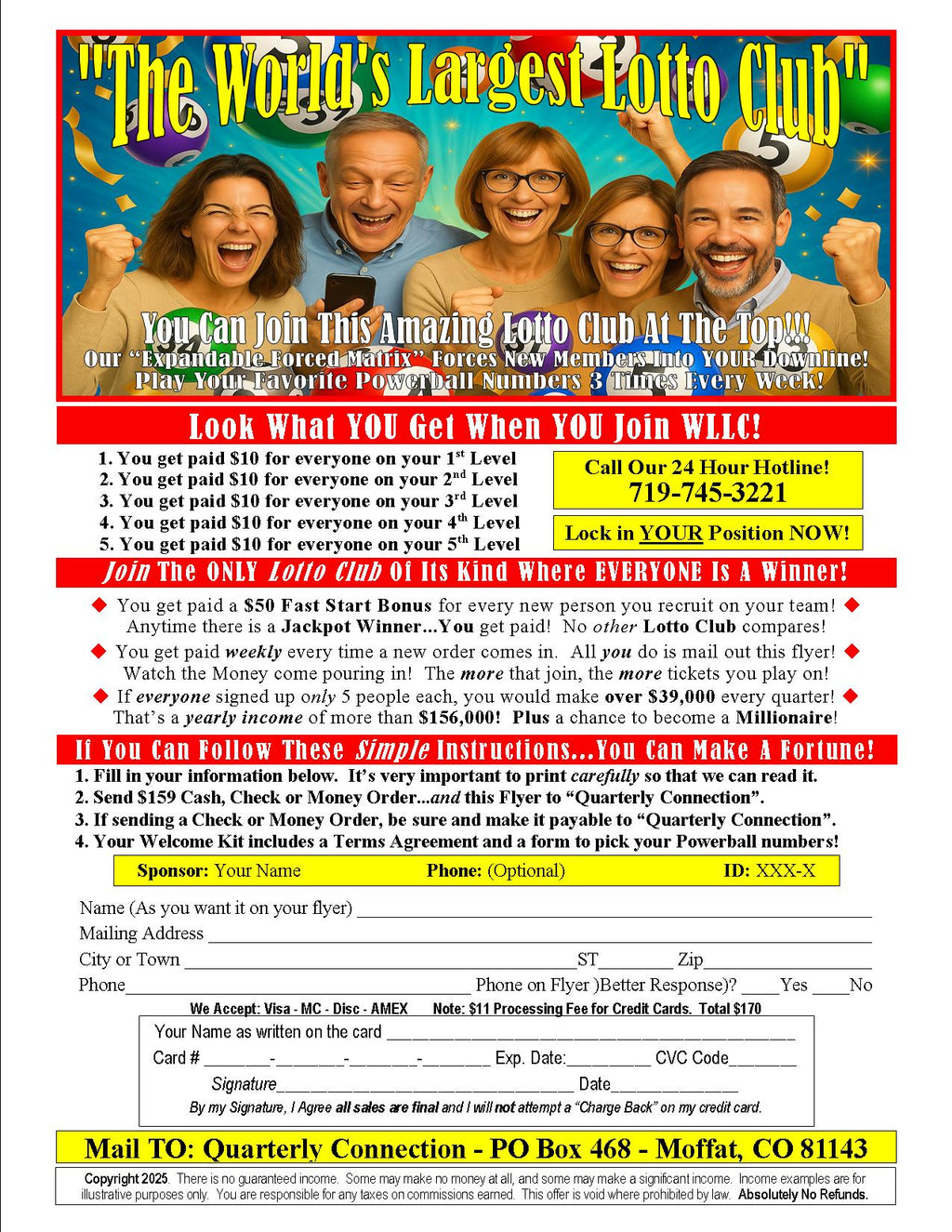 WORLD'S LARGEST LOTTO CLUB FLYERS